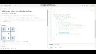 Leetcode 1074 Number of Submatrices That Sum to Target video
