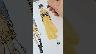 Time Lapse Fashion Illustration: Quick Marker Sketches #illustration #shorts #MKLAVFashionCourse