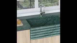 Custom make green marble kitchen sink factory