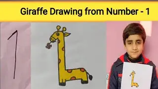 Giraffe Drawing from Number -1 | How to Draw a Giraffe Drawing | Giraffe Drawing