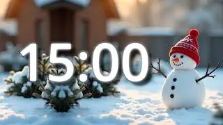 15 Minute Cute Winter Snowman Countdown Timer (Soothing Wind Chimes Alarm)