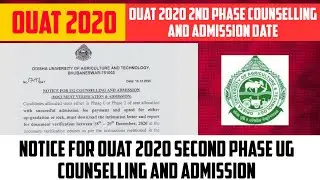 Notice for Ouat-2020 Second Phase Documents Verification || For Ouat 2020 Ug admission