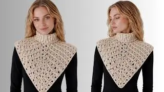 Gola de crochê em relevo