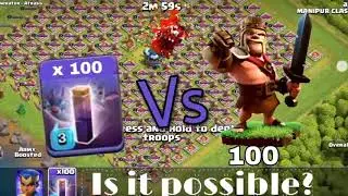 100 max Bat spells VS 100 max Barbarian || On Clash private server.