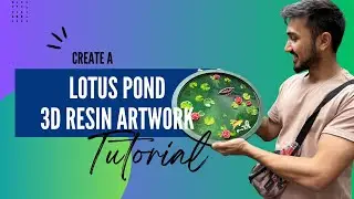 Lotus Pond Air Dry Clay & Resin Tutorial #resinartwork #resinartist #mumbai #tutorial #diy
