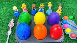 Satisfying Video I How to make Princess Lolipops in to Pool AND Rainbow Painted Cutting ASMR