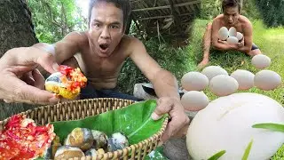 Forest Survival, Cooking amazing spicy wild duck eggs