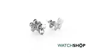 D For Diamond Childrens Sterling Silver DIAMOND Flower Stud EARRING (E3504)