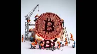 The little workers move around working and building a giant Bitcoin. #bitcoin #cryptocurrency