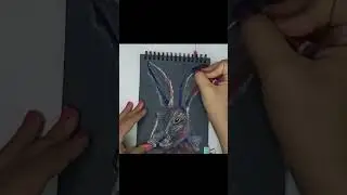 HOW TO DRAW Rabbit 🐰🐰🐰 PORTRAIT WITH OIL PASTEL РИСУЮ МАСЛЯНОЙ ПАСТЕЛЬЮ