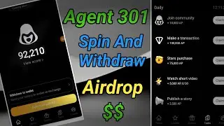 Agent 301 Telegram Mining App | Earning Game Task | Airdrop Lunch Claim Token | Spin And Withdraw |