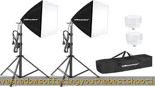 UBeesize Softbox Photography Lighting Kit, 27&rdquo; x 20&rdquo; Continuous Lighting Kit with 2pcs 40W E27 Sock