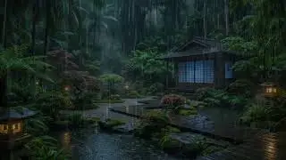 So Peaceful It Puts You to Sleep 😴 Zen Garden, Tropical Rain, Night Ambience