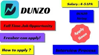 DUNZO Hiring || Off Campus Drive || 4-5LPA || Fresher opportunity