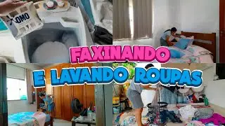 FAXINANDO E LAVANDO ROUPAS NO TANQUINHO|MUITA ROUPA SUJA🤢 #faxina #roupasuja #donadecasa #limpeza