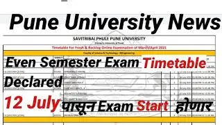 Breaking News Sppu Exam Timetable declared || Pune University Even Sem Exam Timetable declared