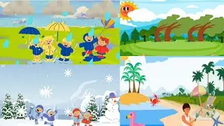 Weather for Kids | Sunny, Cloudy, Rainy, Snowy & Windy weather| &lrm;@Kaynatkhan-p4p