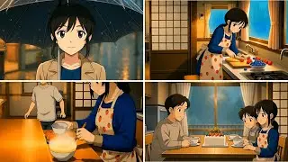 Rainy Day Cake baking | ASMR | ANIME GIRL | Calm | Soothing