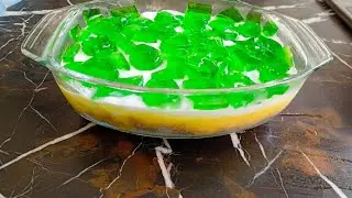 Biscuit Jelly Delight Recipe By FAmous FoOd||Biscuit Jelly Delight Dessert||Unique Style Recipe|| 😋