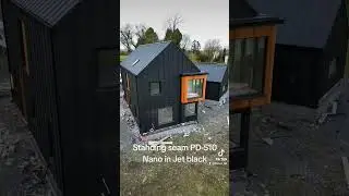 Standing seam cladding PD-510 in Jet Black matt finish. Full house wrap. #roofing #litcore #roof