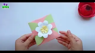 🌸 How to Make a 3D Flower Card | Beautiful Handmade Card for Kids