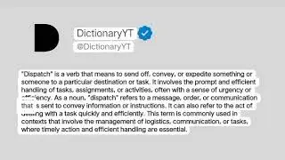 Dispatch Meaning in English