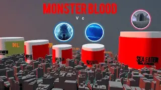 Giant Monster Blood Comparison | BLOOP VS SEA MONSTER #monster #cartoon #viral 