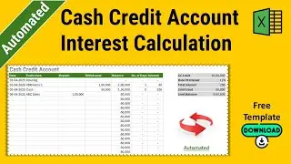 Cash Credit Account Interest Calculation in Excel | CC Account Interest Calculator