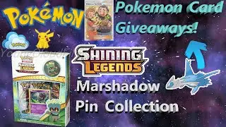 Shining Legends Marshadow Pin Collection Opening + Free Pokemon Card Giveaways!