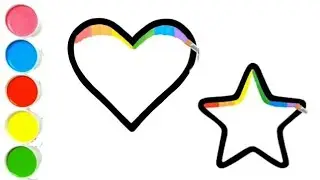 How to Draw Star and Heart Shape |Easy to draw Star and Heart Shape #shape #star #heart #drawing