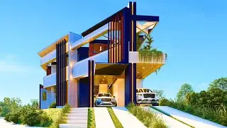 CASA MONUMENTAL ULTRA MODERNA EM LOTE DESAFIADOR (Planta + Projeto 3D)