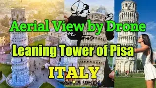 Leaning Tower of Pisa ITALY -  Aerial View, Top View Videography by Drone of Leaning Tower of Pisa