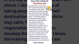 Talk for a minute: My Dream Job  | Learn English | Speak English Fluently