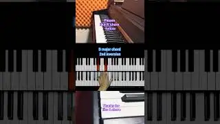 D major chord. 2nd inversion. Left hand. #piano #pianotutorial #chords #chordprogression