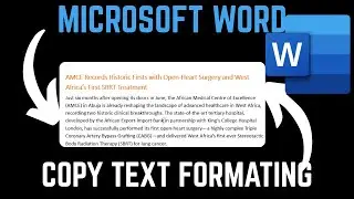 How To Copy And Apply Text Format In Microsoft Word Document
