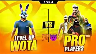LEVEL UP WOTA 😱 🆚 4 PRO PLAYERS 1VS4 ONLY 1 tap #nonstopgaming #wota1vs4 #viralvideo  1vs4 #freefire