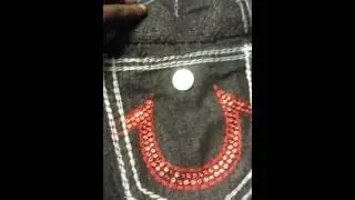 True Religion Jeans Customized with Red Swarovski Crystals!!