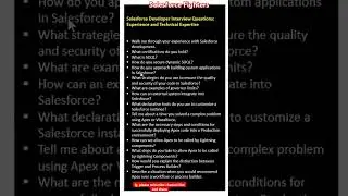 Salesforce Developer Technical interview questions and answers? #interview