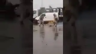 Danish people Shoot wheelbarrow with firecrackers!