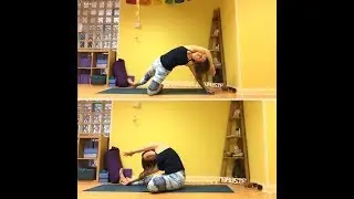 Детская дикая штучка и мини-йога с наклоном вперед и боковой растяжкой