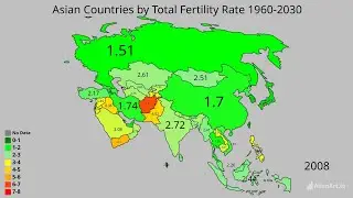 Asian Countries by Total Fertility rate 1960-2030 #asia #fertilityrates #population 