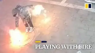Manhole explodes in China after boy drops lighted fireworks through cover