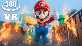 VR 360&deg; GIANT SUPER MARIO in The City