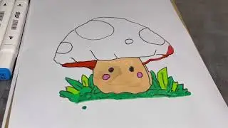 Mushroom | Mushrooms | Red Mushroom | Mushroom Coloring ASMR | Art Therapy | Vegetable | Food |