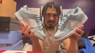 NIKE DUNK LOW 'CLEAR BLUE SWOOSH' UNBOXING + REVIEW!