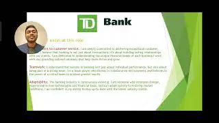 Individual marketing video for Business Banking Associate position in TD bank Canada.