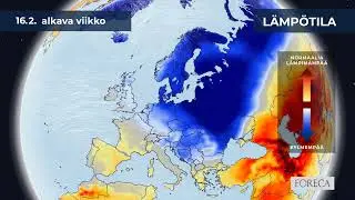 Kuukausiennuste l&auml;mp&ouml;tiloista 16.2.2026