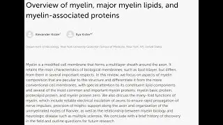 The molecular architecture of myelin - an overview
