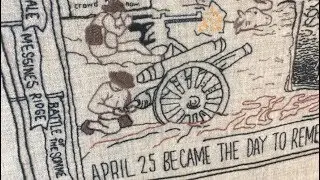 Historic tapestry panels in the making