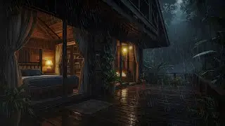 Rainy Evening Peace | Soft Fireplace and Gentle Rainfall | Relaxing Rain Sound
